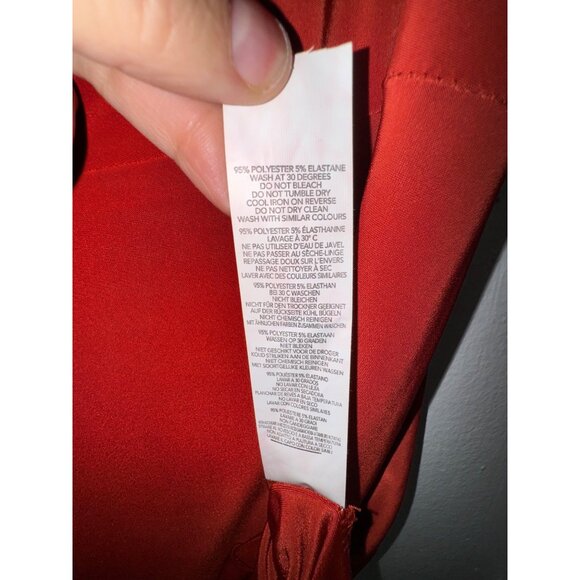 Boohoo Tall Cowl Neck Midi Dress Rust Color UK 16 US 12 EUR 44 Sexy Stretch Club - Picture 5 of 6